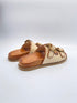 Caryatis greek sandals camel beige